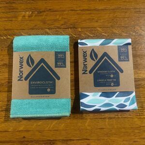 Norwex Enviro Cloth and Window Cloth Basic Package Leaves & Caribbean NWT